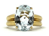 Ring 55 Yellow gold and aquamarine ring 7.30 carats 58 Facettes 24/10-11