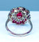 Bague 51 Bague marguerite Or Rubis Diamants 58 Facettes AB215