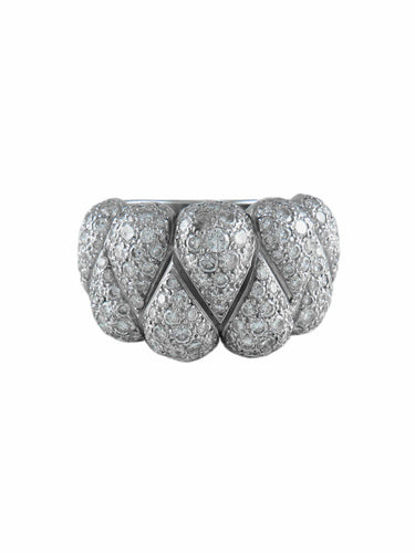 Bague Bague Or Blanc et Pavage Diamants 58 Facettes