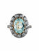 Ring Old Silver Ring, Aquamarine and Diamonds 58 Facettes