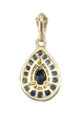 Pendentif Pendentif poire Or jaune Saphir Diamants 58 Facettes 082621