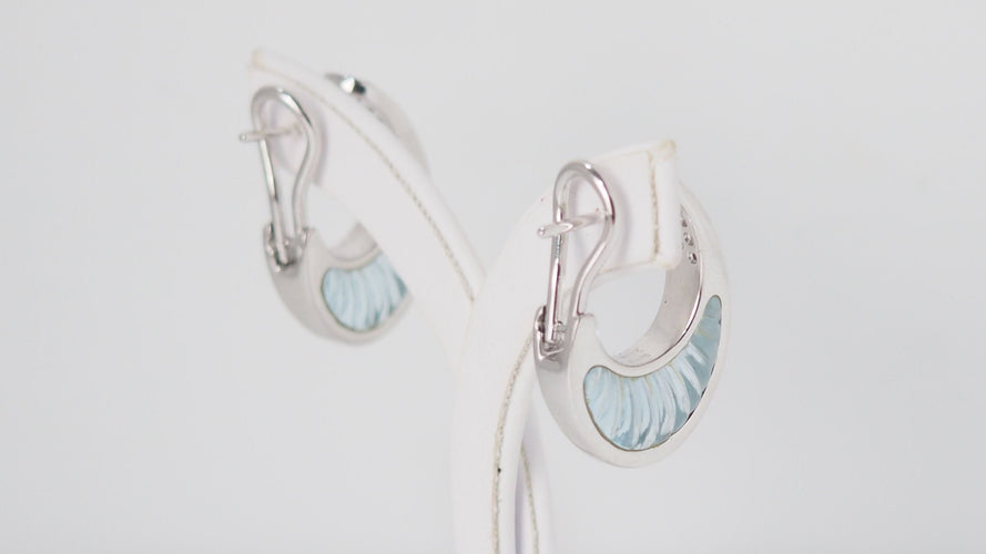 Boucles d'oreilles Boucles d'oreilles aigues marines et diamants 58 Facettes 32153