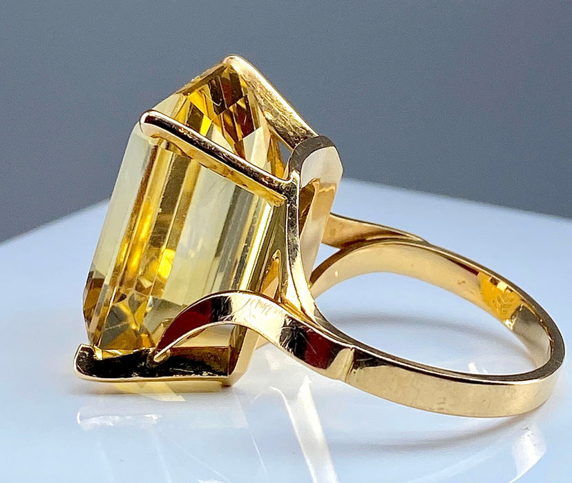 Bague 57 Bague Or jaune Citrine 58 Facettes AB278