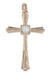 Old cross pendant in yellow gold, pearl 58 Facettes 061481