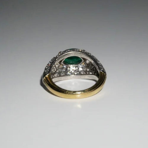 Bague Cartier - Bague Vintage Émeraude et diamants 58 Facettes