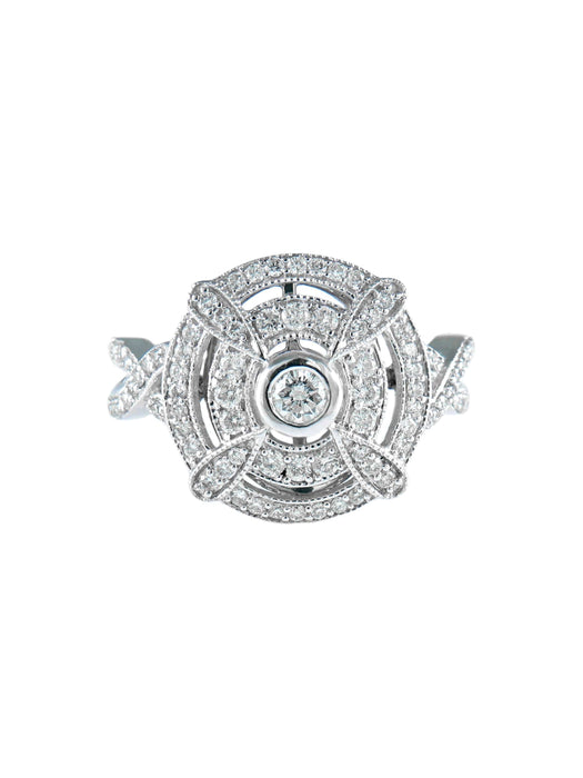 Bague 52 Bague Ronde Double entourage Diamants 58 Facettes