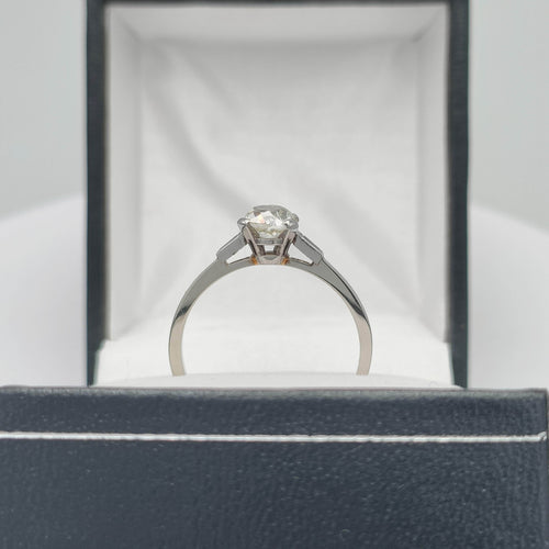 Bague 55 Bague solitaire diamant 0.88ct début XXème 58 Facettes