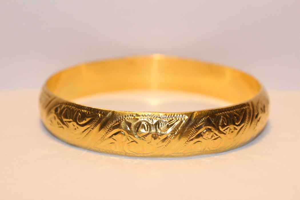 Bracelet fantaisie jonc alliage doré ciselé bangle vintage Bracelet fantaisie jonc alliage doré ciselé bangle vintage