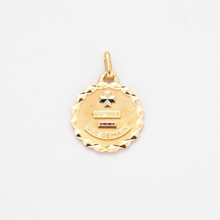 Pendentif AUGIS - Médaille d'amour en Or jaune 58 Facettes