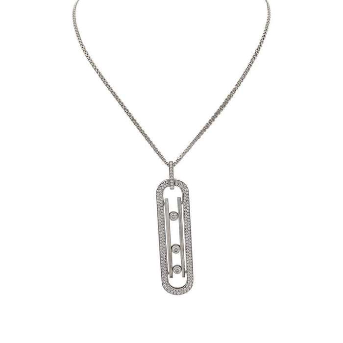 Collier Sautoir Messika, "Move 10th anniversary", or blanc, diamants. 58 Facettes 32173