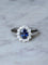 Bague saphir entourage diamants sur or blanc 58 Facettes