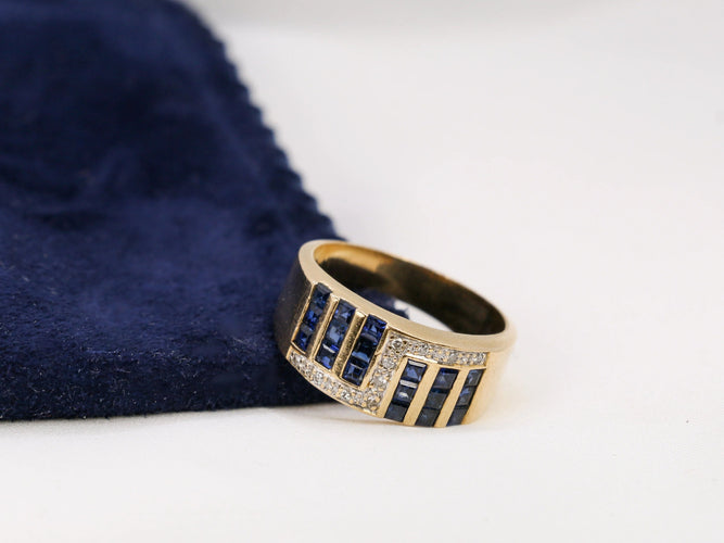 Bague Bague saphirs, diamants 58 Facettes 611