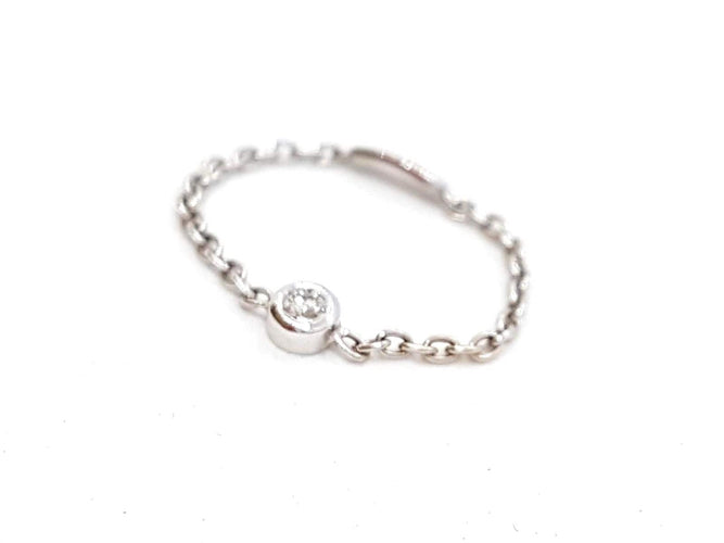 Bague Bague Chaînette Or blanc Diamant 58 Facettes