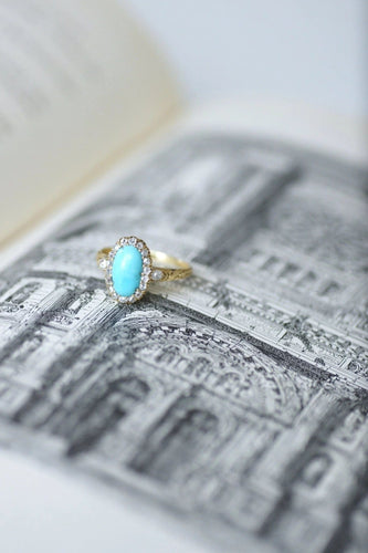 Bague Bague marguerite turquoise diamants 58 Facettes