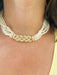 Necklace Multi-row pearl necklace and diamond clasp 58 Facettes