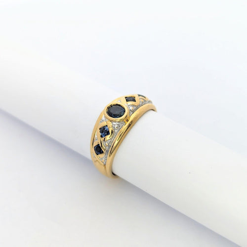 Bague Bague or jaune saphirs 58 Facettes 27203