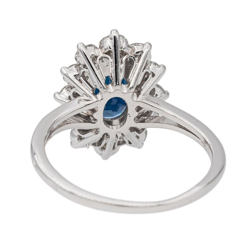 Bague 59 Bague Pompadour Or blanc Saphir 58 Facettes 2543081CN