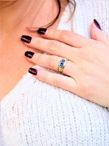 Bague 53 Bague Jonc Or jaune Saphir 58 Facettes 1639193CN