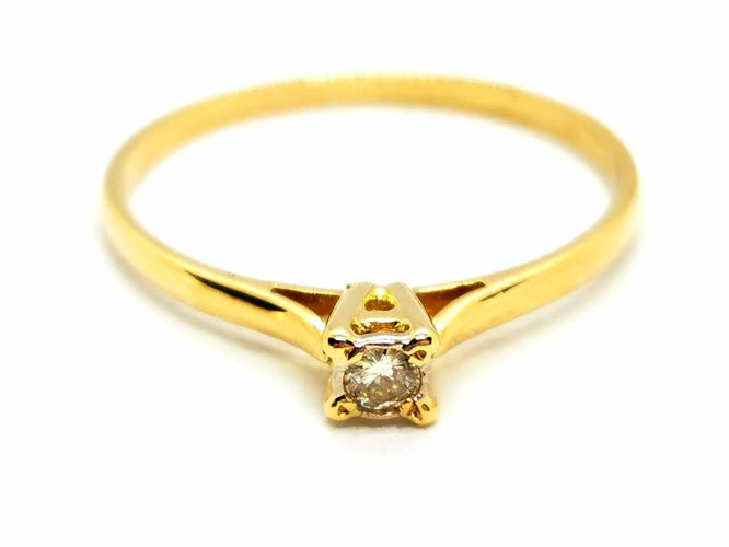 Bague 54 Bague Solitaire Or jaune Diamant 58 Facettes 1292339CN