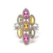 Bague Bague navettes saphirs multicolores diamants or blanc 58 Facettes