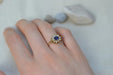 Bague Bague Marguerite pierre bleue et pierres blanches 58 Facettes Ref1746