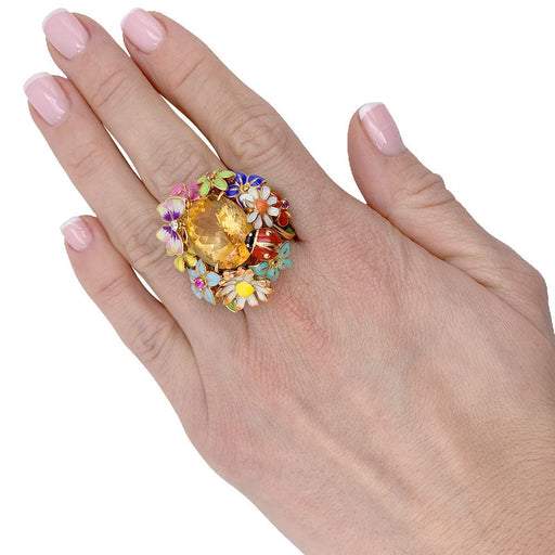 Ring 55 Dior ring, Diorette, citrine, lacquer, yellow gold. 58 Facettes 32435