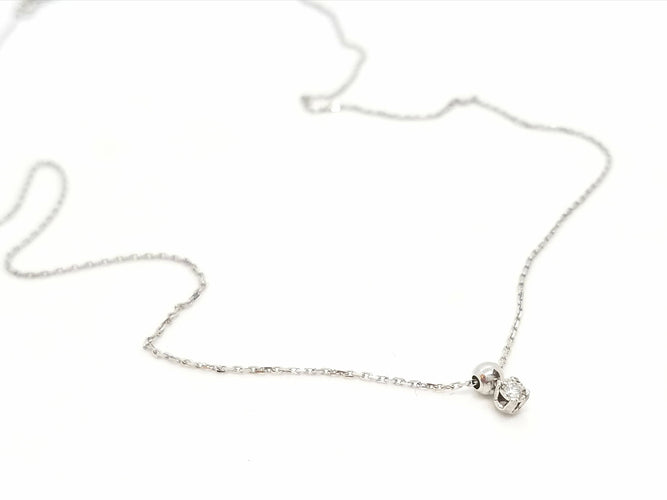 Collier Collier Chaîne + pendentif Or blanc Diamant 58 Facettes 579129RV