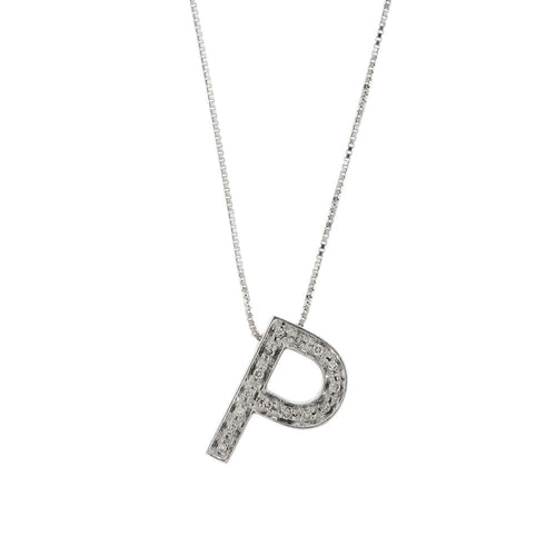 Collier Collier pendentif initiale P diamants 58 Facettes 27844