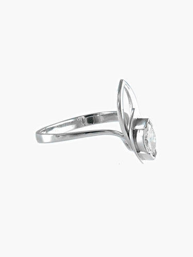 Bague 51 BAGUE OR BLANC DIAMANT 58 Facettes