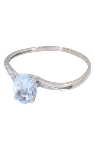 Bague 55 BAGUE MODERNE AIGUE-MARINE 58 Facettes 073271