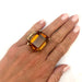 Ring 47 Tank ring, pink gold and citrines. 58 Facettes 31699