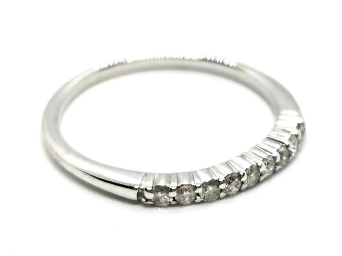 Bague 51 Bague Demi alliance Or blanc Diamant 58 Facettes 1820054CN