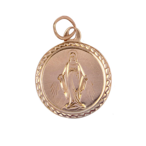 Pendentif Médaille ancienne Vierge debout or rose 58 Facettes 14-174