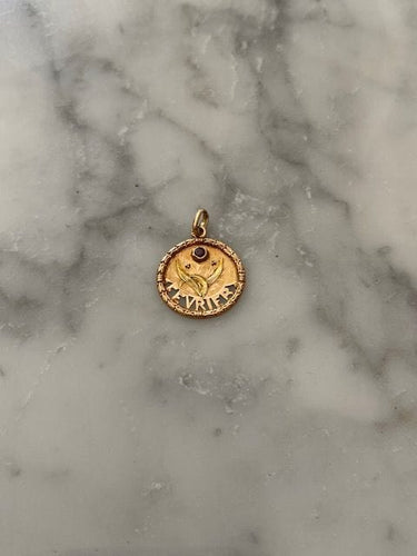 Pendentif Médaille Art Nouveau, Février 58 Facettes