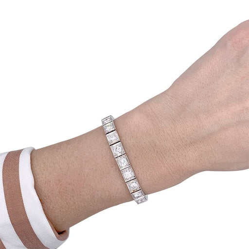 Bracelet Bracelet ancien diamants, platine. 58 Facettes 32158