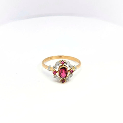 Bague Bague en or jaune diamants et grenats 58 Facettes 20164