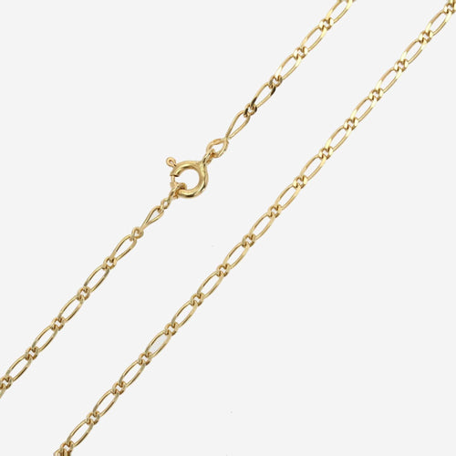 Collier Chaine or jaune gourmette alternée limée 58 Facettes 14-302