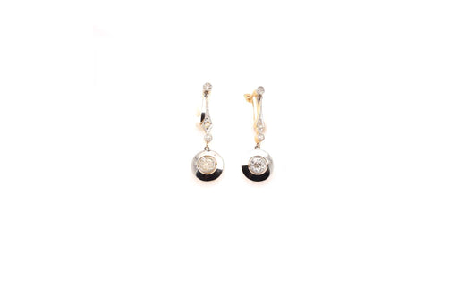 Earrings Art Deco earrings Yellow gold Platinum Diamonds 58 Facettes 24336
