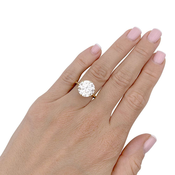 Bague 53 Solitaire en or jaune, diamant 5,77 cts. 58 Facettes 33127