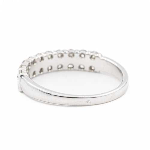 Bague 55 Bague Demi alliance Or blanc Diamant 58 Facettes 2092894CN