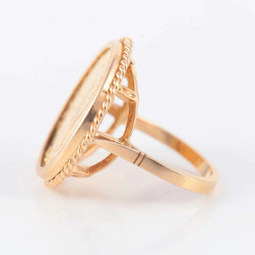 Bague Bague Porte-pièce 20 Lires 58 Facettes 0