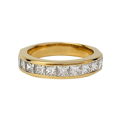 Bague 52 Bague en or jaune, diamants princesses. 58 Facettes 30954