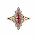 Yellow Gold / Diamond Ring MARQUISE DIAMOND & RUBY RING 58 Facettes BO/220031