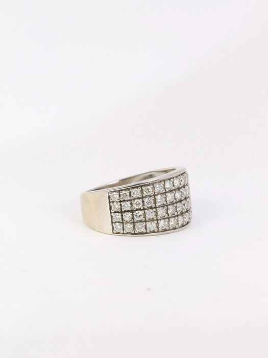 Bague Bague bandeau vintage or blanc diamants 58 Facettes J20