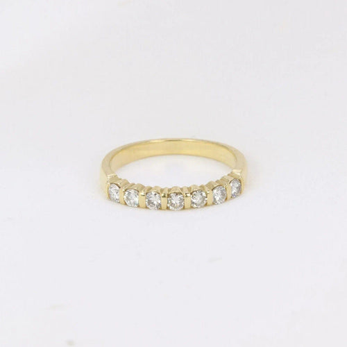 Bague 54 Demi-Alliance américaine diamants 0,42 ct 58 Facettes J98