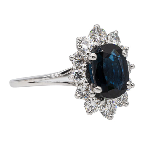 Bague 59 Bague Pompadour Or blanc Saphir 58 Facettes 2543081CN