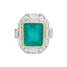 Ring 55 Two gold emerald and diamond ring. 58 Facettes 30866