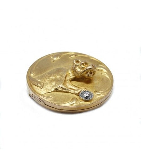 Broche Jaune / Or 750 Broche  Panthère Diamant 58 Facettes 210094R