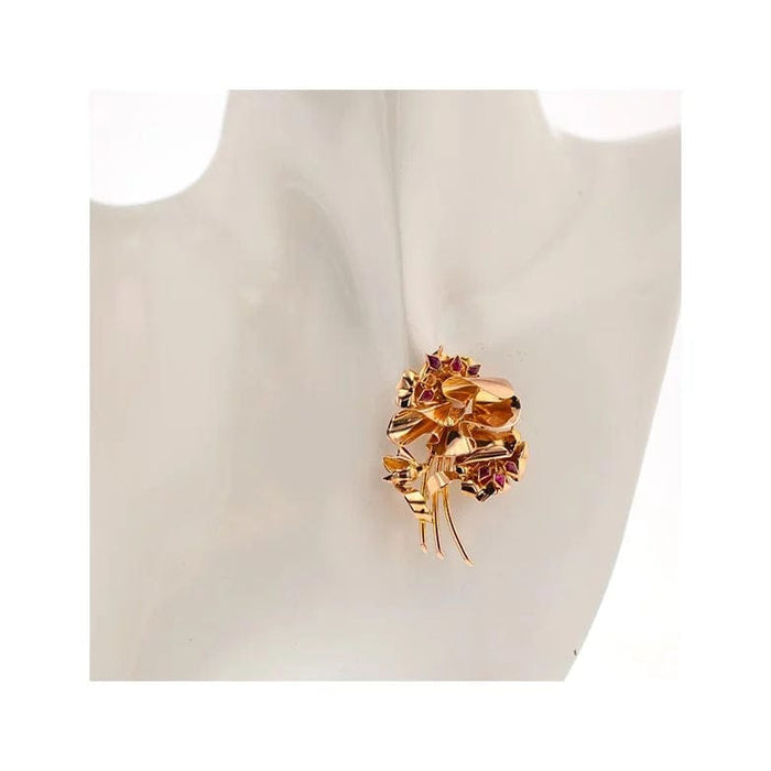 Broche Broche fleurs spinelles en or jaune 12 g 58 Facettes 216889