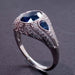 Ring 53.5 Art deco sapphire diamond ring 58 Facettes 3572